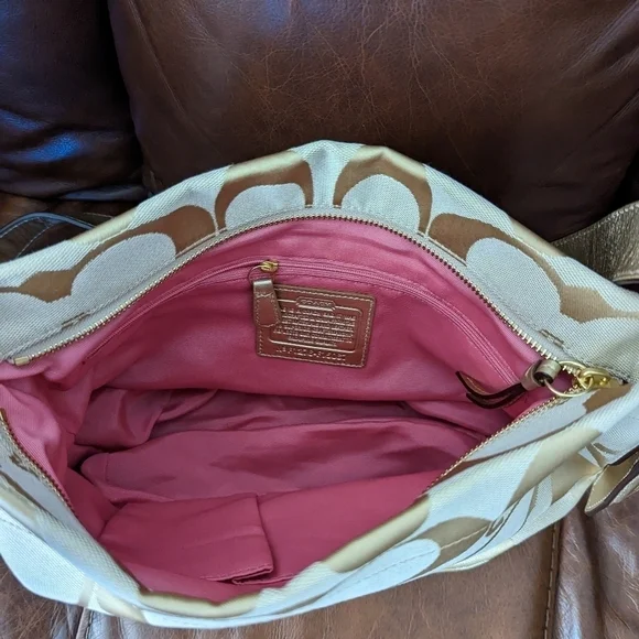 Coach F15067 Soho Signature Crossbody Shoulder Bag Khaki Gold - Picture 9 of 16